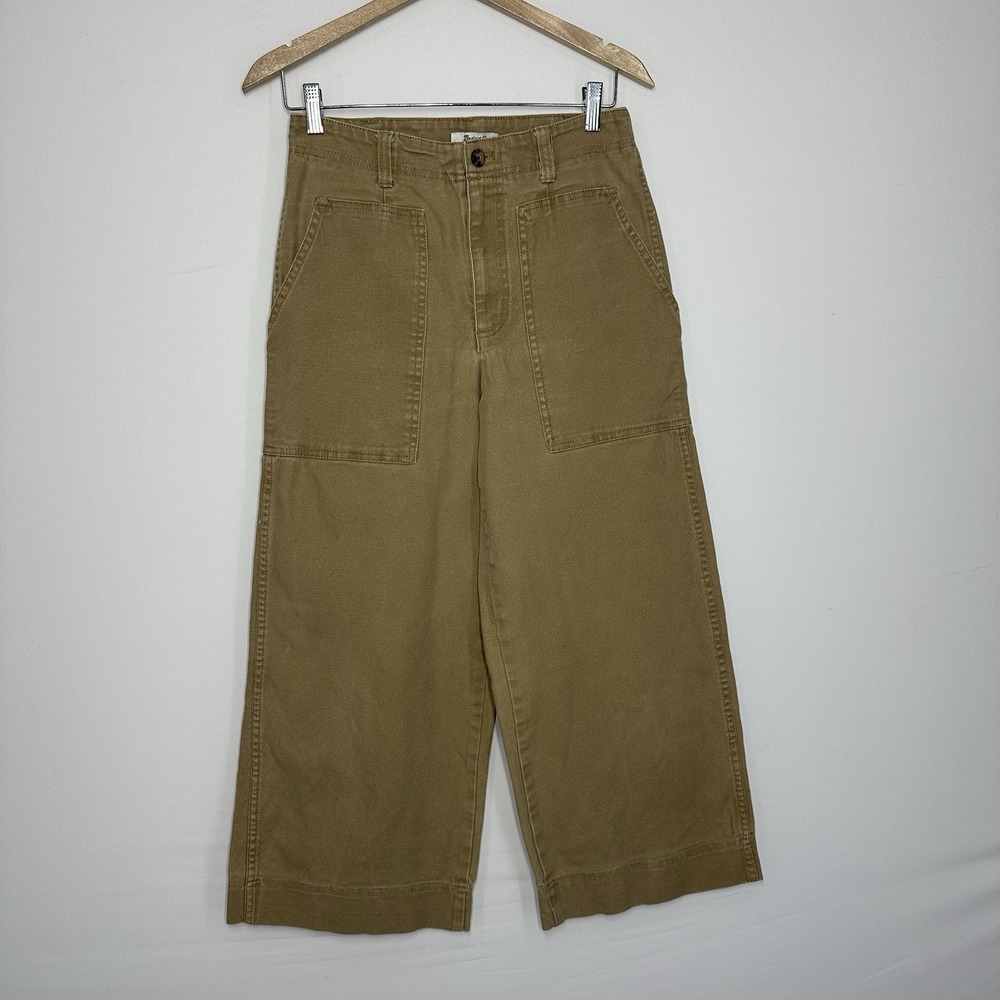 Madewell tan wide-leg crop pants patch pockets size 29(see Desc) women's